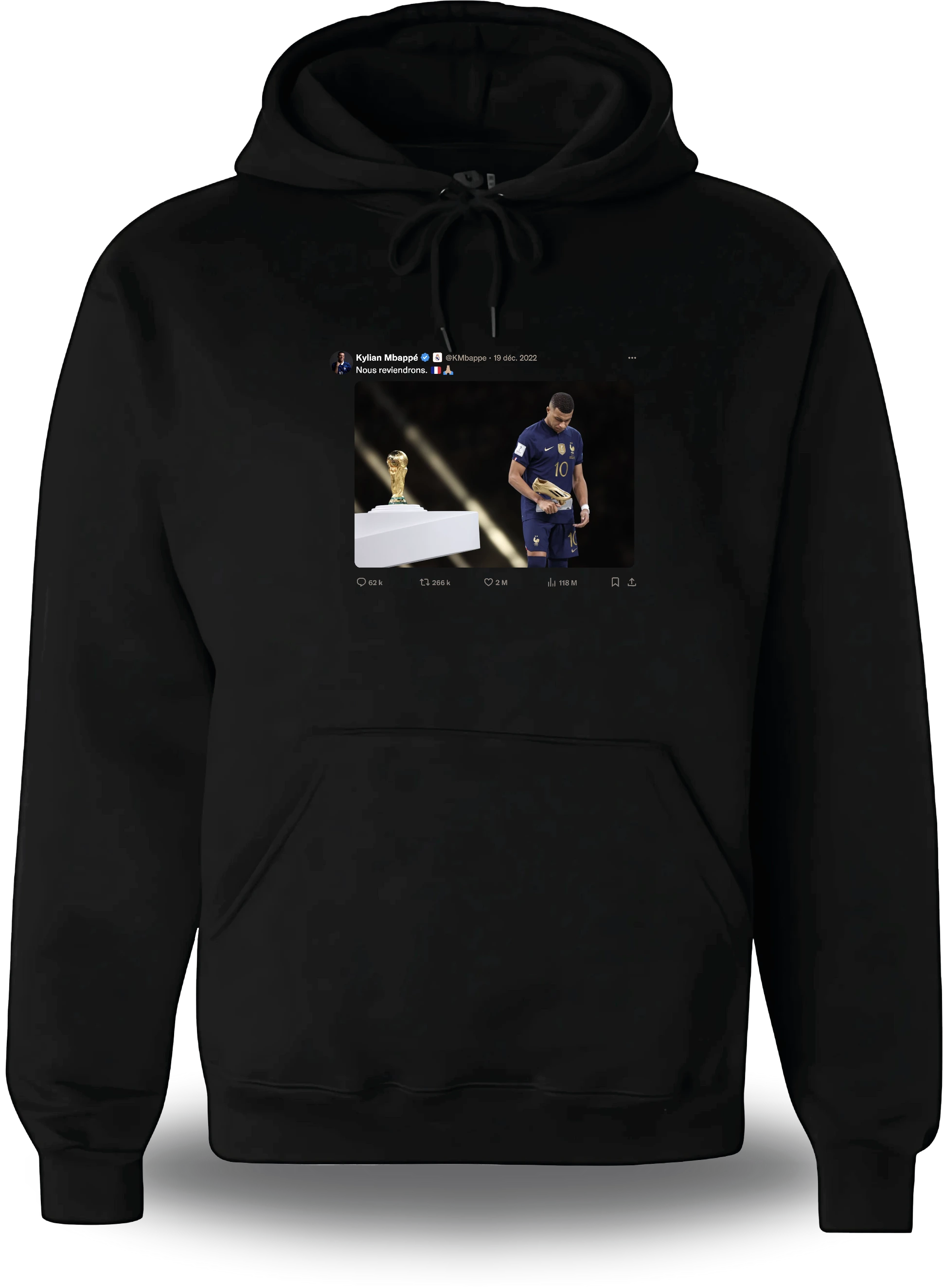 Sweatshirt Mbappé Tweet "Nous reviendrons"