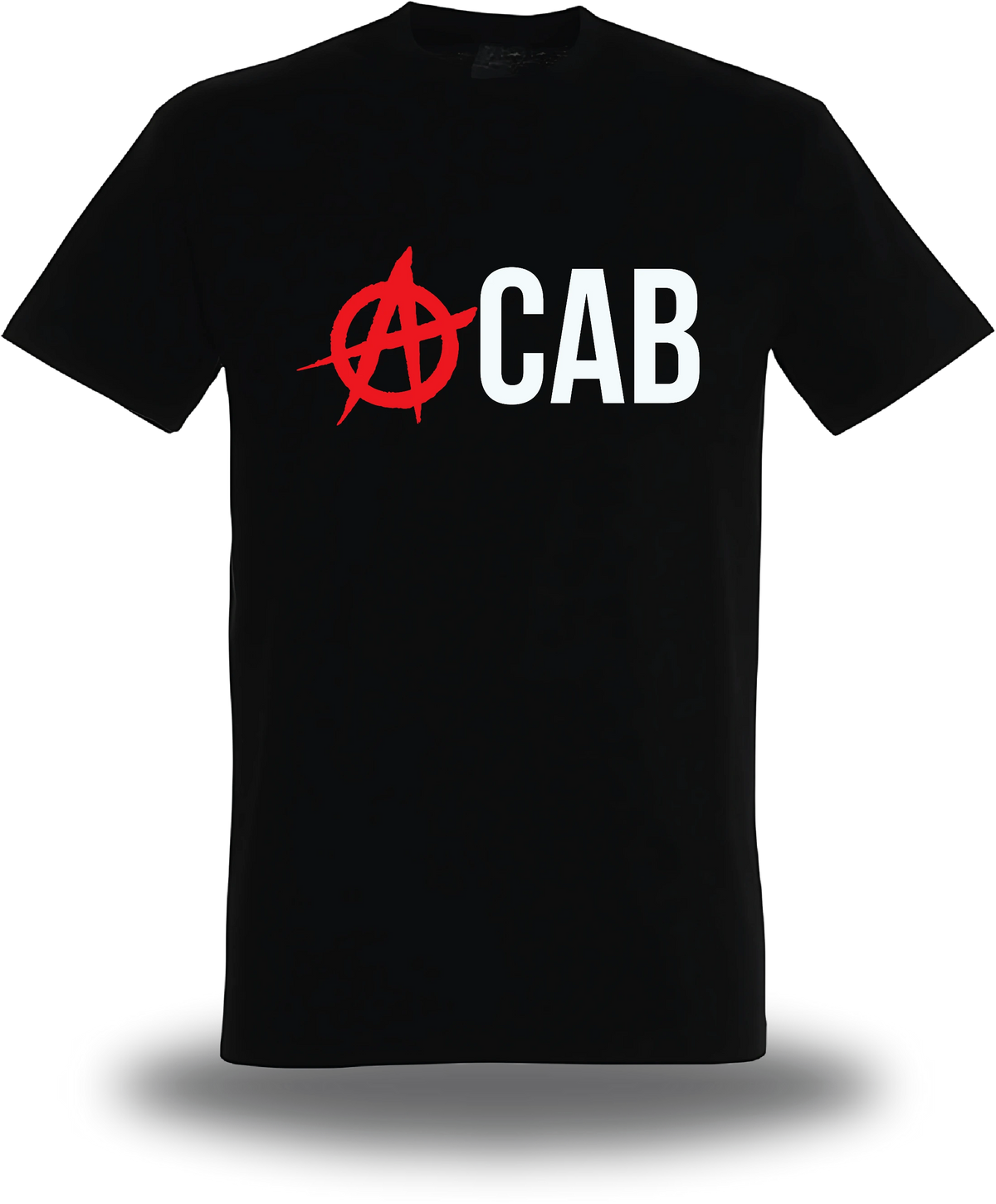 T-shirt noir « ACAB Anarchique » vu de face, design politique et manifestation