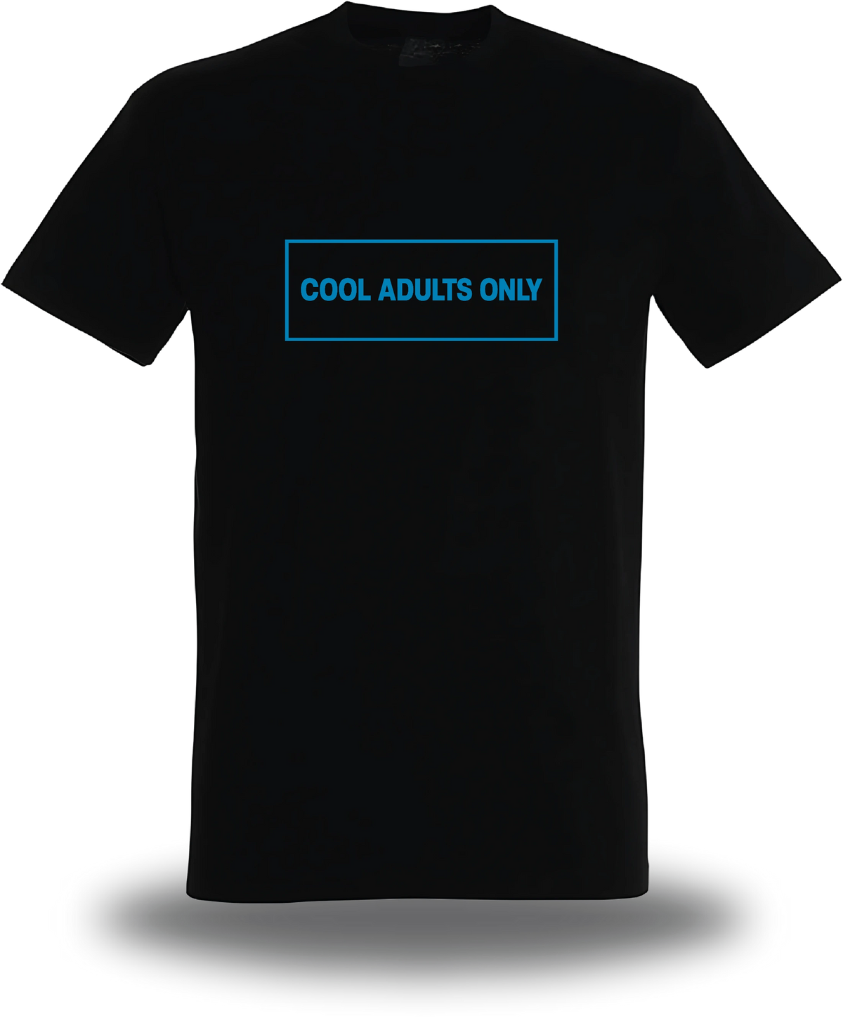 T-shirt noir Cool Adults Only vu de face, design amour, humour, papa, grand parent