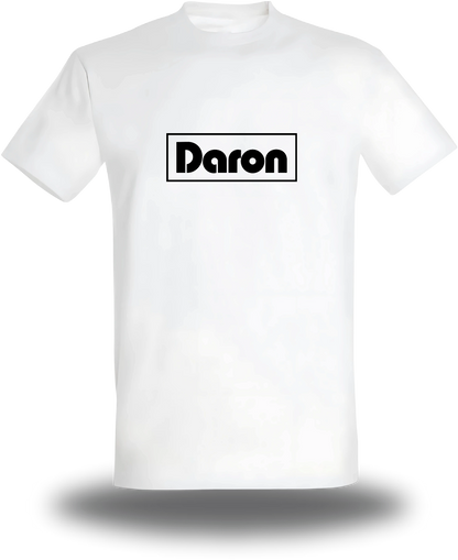 T-shirt blanc Daron vu de face, design amour, famille, papa, père