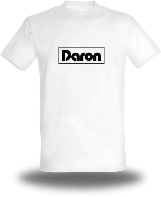 T-shirt blanc Daron vu de face, design amour, famille, papa, père