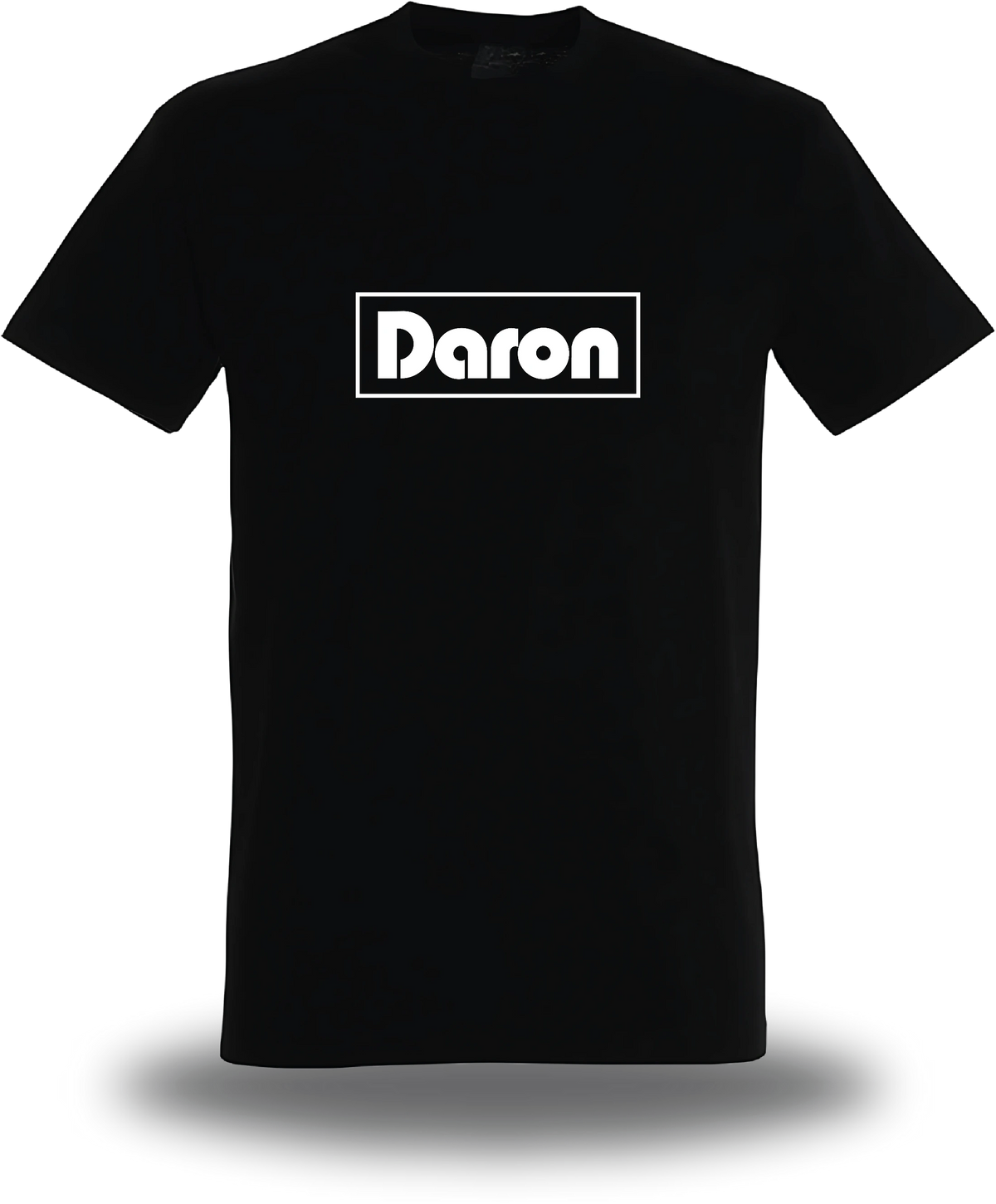 T-shirt noir Daron vu de face, design amour, famille, papa, père