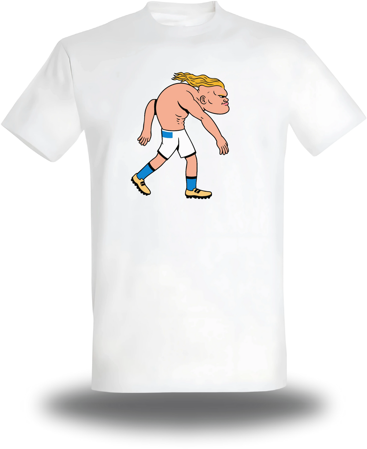T-shirt blanc Haaland vu de face, design sport, football, T-shirt Haaland, vrais