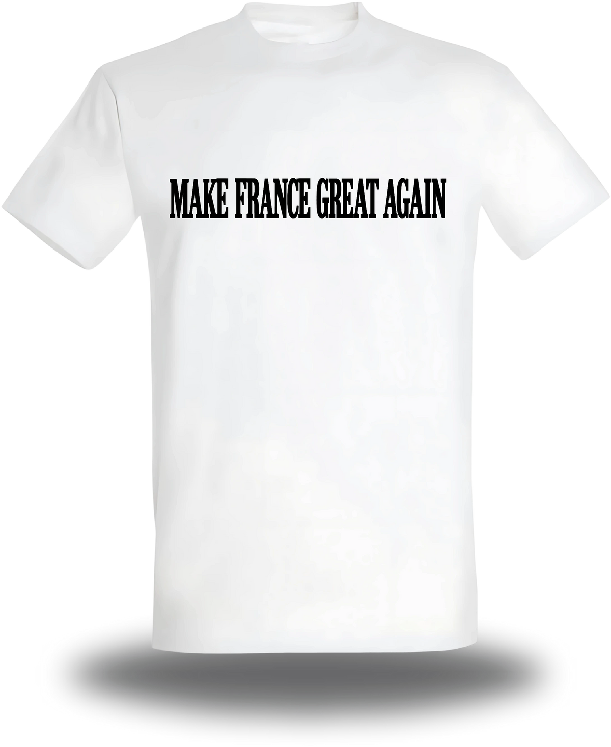 T-shirt blanc Make France Great Again vu de face, design politique, punch, election, great again