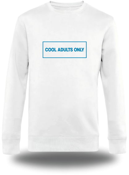 T-shirt manches longues blanc Cool Adults Only vu de face, design amour, humour, papa, grand parent
