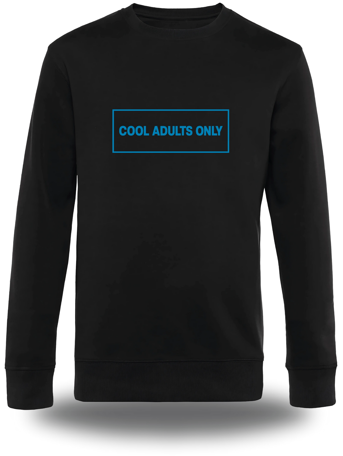 T-shirt manches longues noir Cool Adults Only vu de face, design amour, humour, papa, grand parent