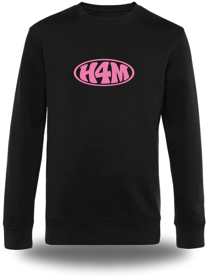 T-shirt manches longues noir « H4M » vu de face, design internet et Humour