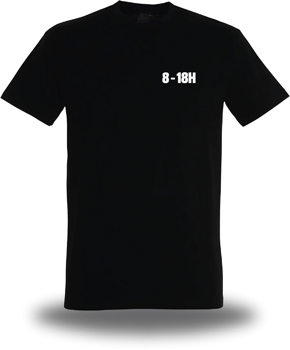 T-shirt noir Manifestation Lycée 8h 18h Plus Le Temps De Se Br vu de face, design humour, communauté, politique, punch