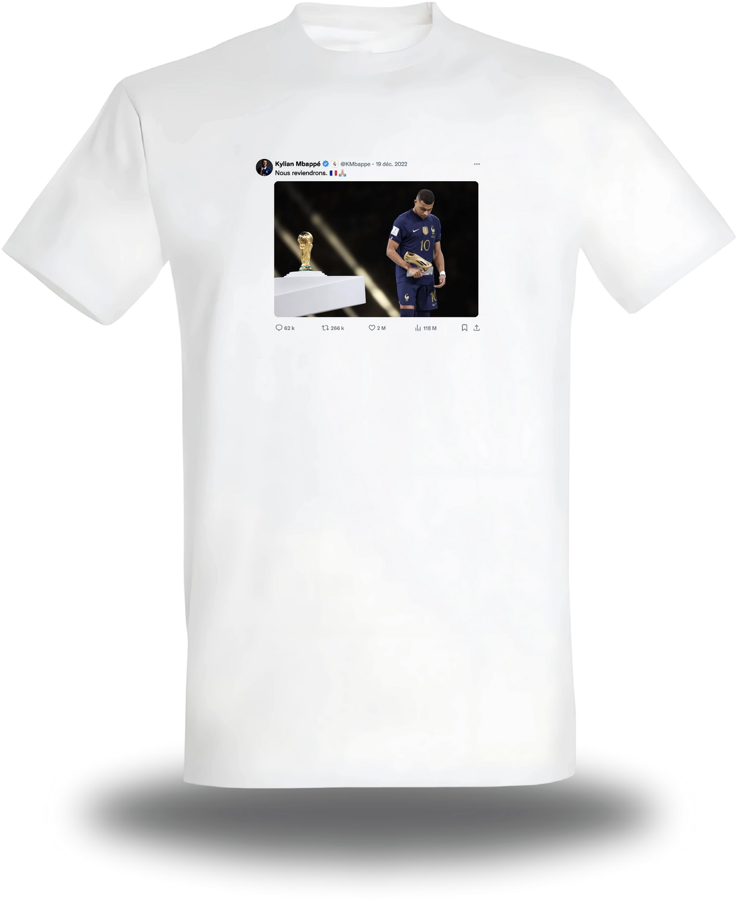 T-shirt Mbappé Tweet "Nous reviendrons"