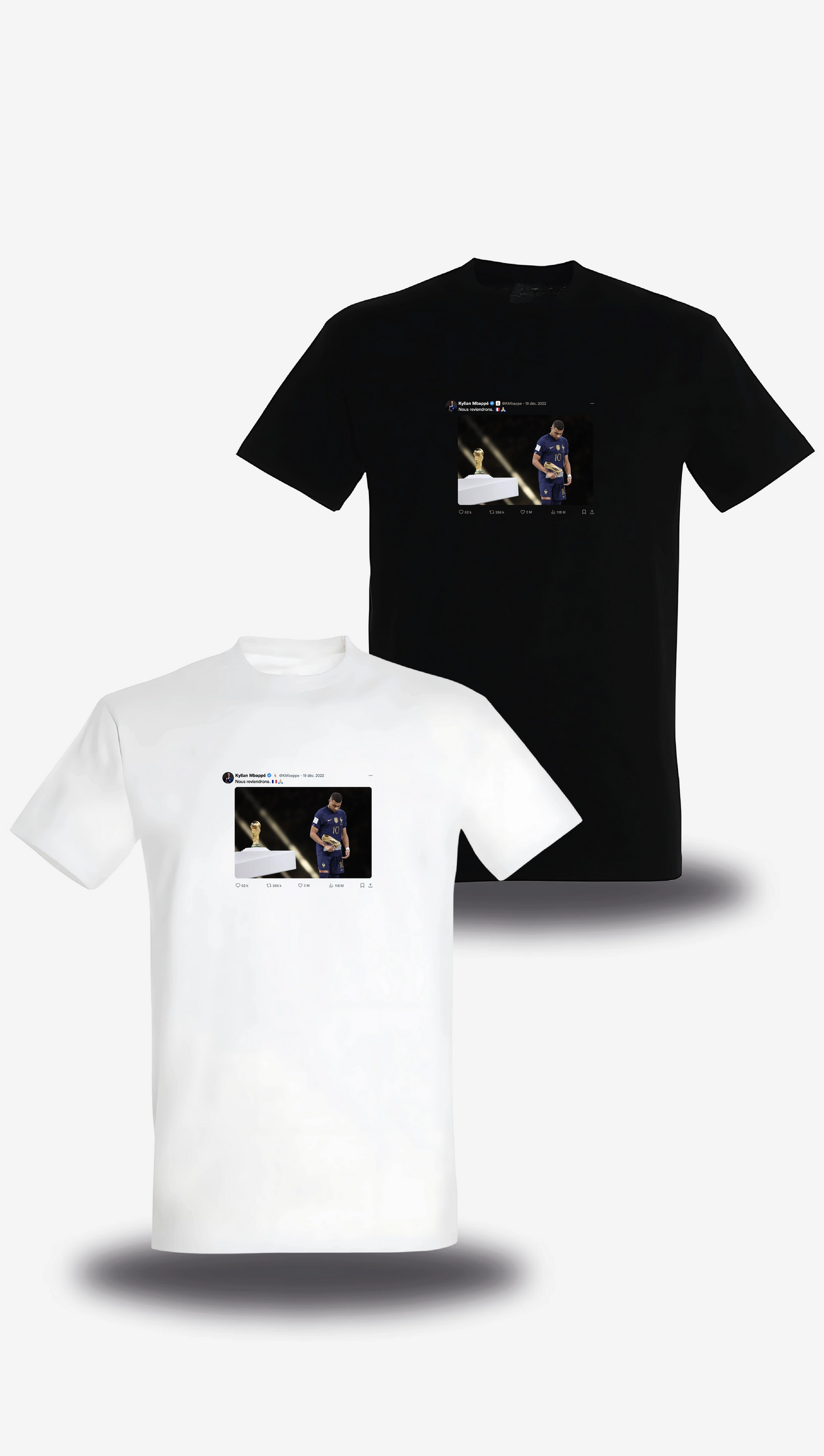 T-shirt Mbappé Tweet "Nous reviendrons"