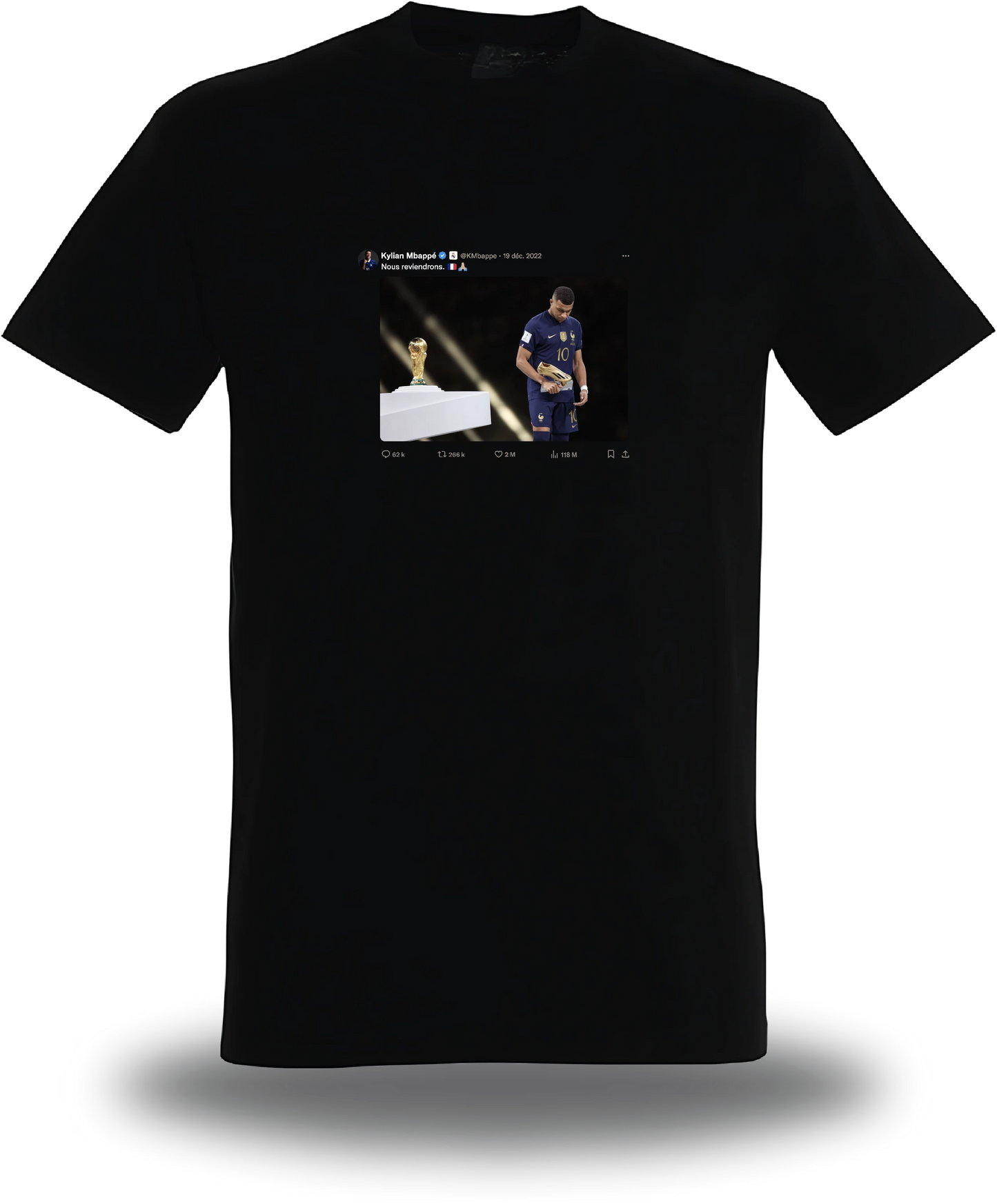 T-shirt Mbappé Tweet "Nous reviendrons"